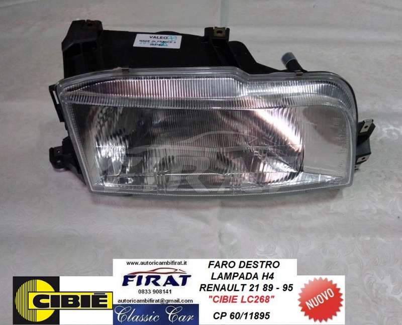 FARO RENAULT 21 89 - 95 H4 DX LC268 CIBIE
